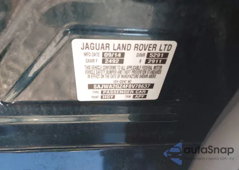 2015 Jaguar Xj Xjl Portfolio z USA, uszkodzony, nr VIN SAJWA2GZ4F8V78637